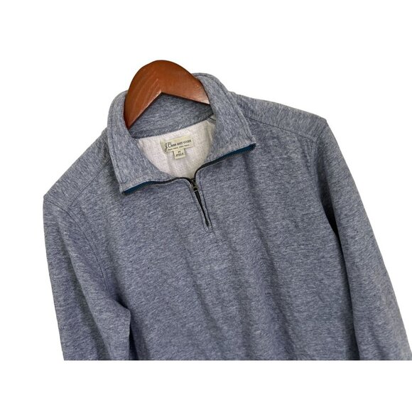 J.CREW Knit Goods 1/4 Zip Pullover Sweater Cotton Heather Gray/Blue Size Med - Picture 2 of 9